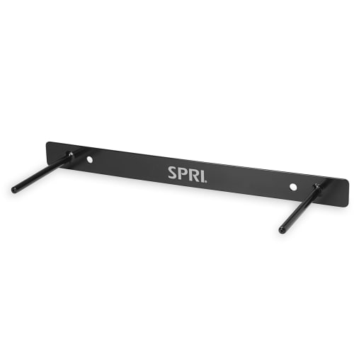 GuestSupply US Hotel Fitness Wall Mount Rack for SPRI Hanging Mats Holds 10 Mats Black Powder Coated Steel